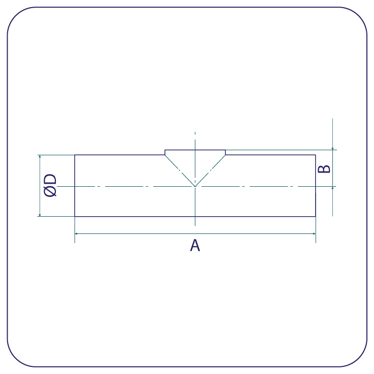Technical drawing of Pulled Branch Reducing Tees