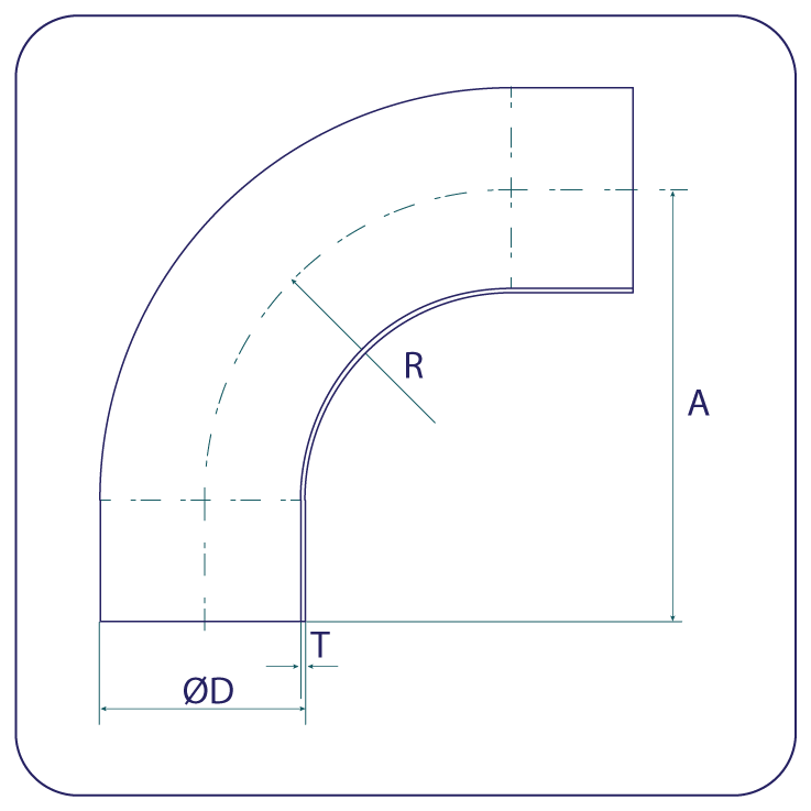 90° Bends 3d grade 31L polished